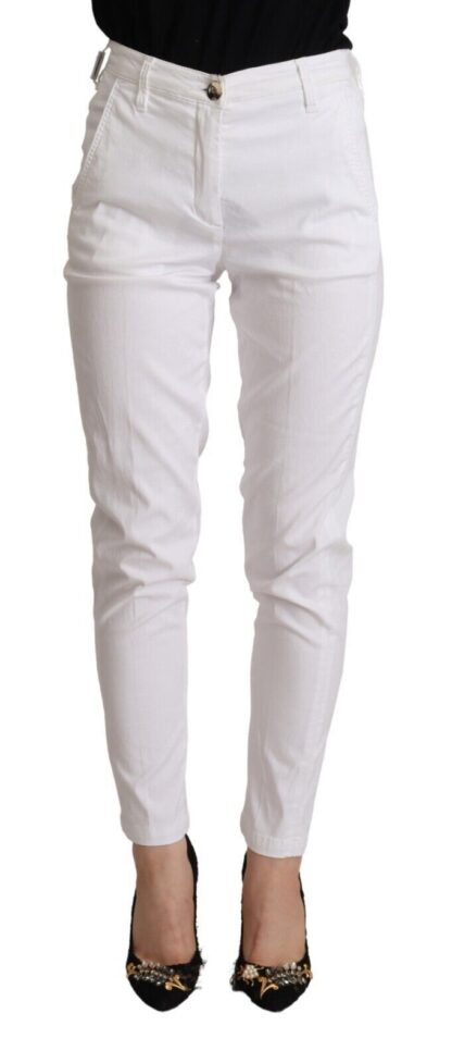 Jacob Cohen - Chic White Mid Waist Skinny Cropped Pants