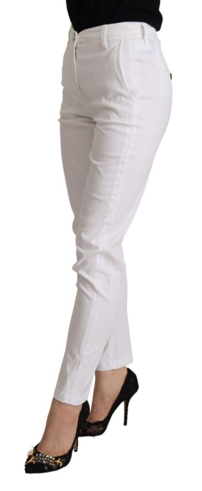 Jacob Cohen - Chic White Mid Waist Skinny Cropped Pants