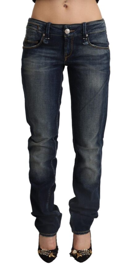 Acht - Chic Dark Blue Low Waist Skinny Jeans