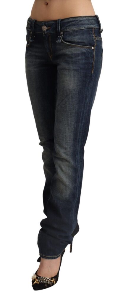 Acht - Chic Dark Blue Low Waist Skinny Jeans