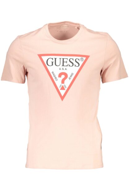 Guess Jeans - Pink Cotton Men T-Shirt