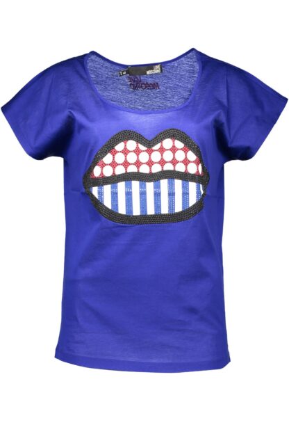 Love Moschino - Blue Cotton Women T-Shirt