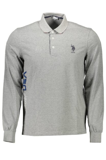 U.S. POLO ASSN. - Gray Cotton Men Polo Shirt