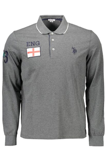 U.S. POLO ASSN. - Gray Cotton Men Polo Shirt