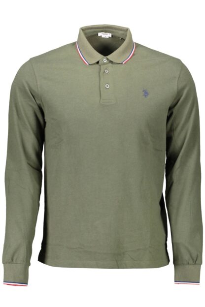 U.S. POLO ASSN. - Green Cotton Men Polo Shirt