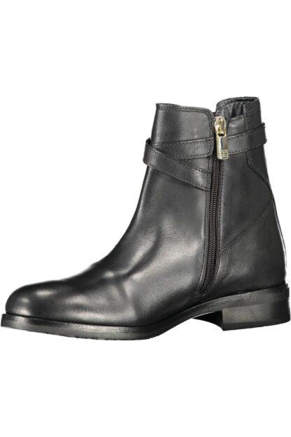 Tommy Hilfiger - Black Leather Women Boot