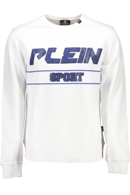 Plein Sport - White Cotton Men Sweater