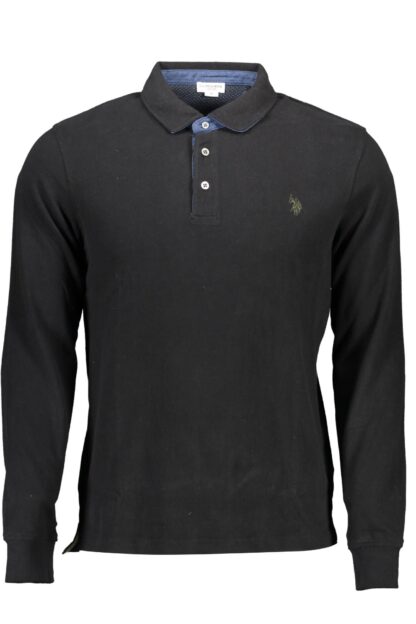 U.S. POLO ASSN. - Black Cotton Men Polo Shirt