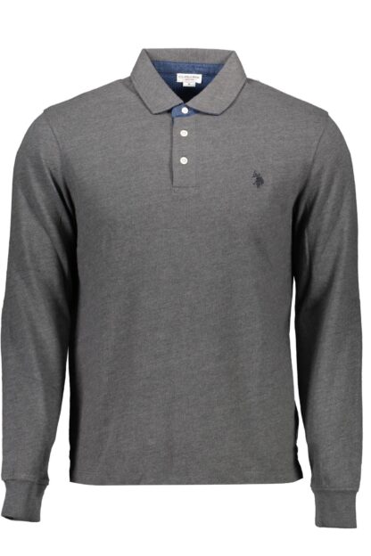 U.S. POLO ASSN. - Gray Cotton Men Polo Shirt