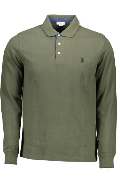 U.S. POLO ASSN. - Green Cotton Men Polo Shirt