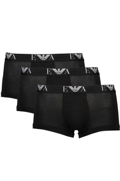 Emporio Armani - Black Cotton Men Underwear Trunk Pack