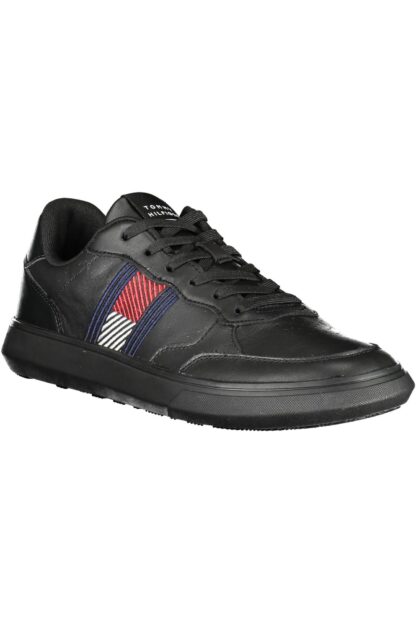 Tommy Hilfiger - Black Leather Men Sneaker