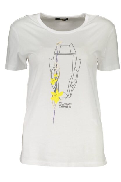 Cavalli Class - White Cotton Women T-Shirt