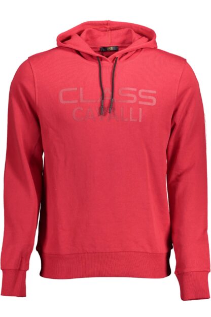 Cavalli Class - "Red Cotton Men's Hooded Sweater"