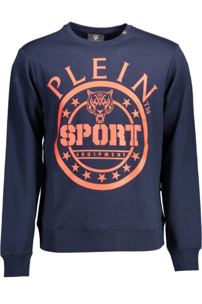 Plein Sport - Blue Cotton Men Sweater