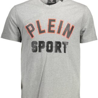 Plein Sport - Gray Cotton Men T-Shirt