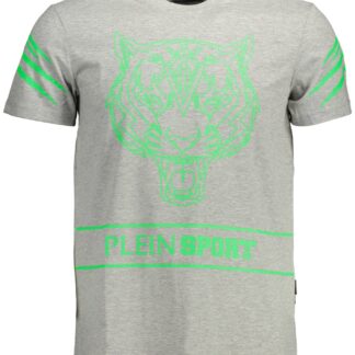 Plein Sport - Gray Cotton Men T-Shirt