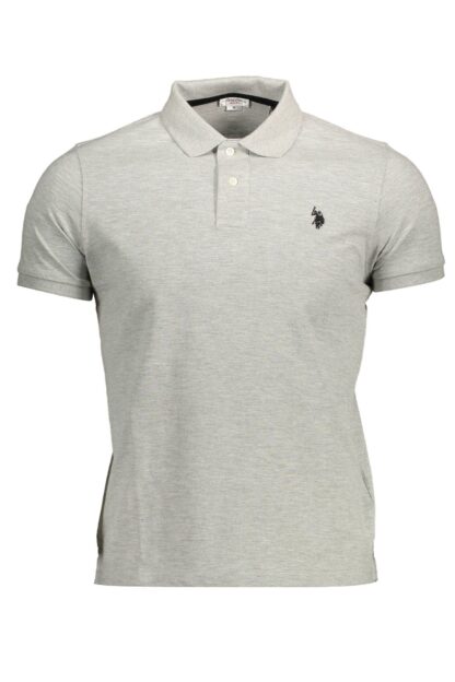 U.S. POLO ASSN. - Gray Cotton Men Polo Shirt