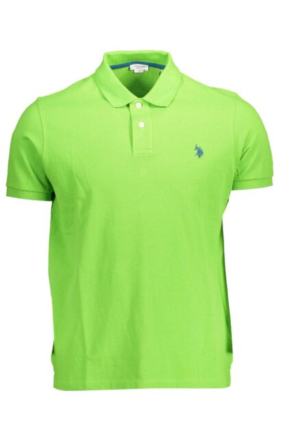 U.S. POLO ASSN. - Green Cotton Men Polo Shirt