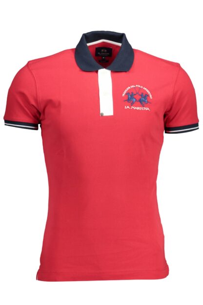 La Martina - Red Cotton Men Polo Shirt