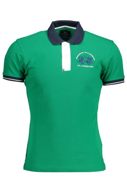 La Martina - Green Cotton Men Polo Shirt