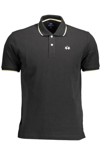 La Martina - Black Cotton Men Polo Shirt