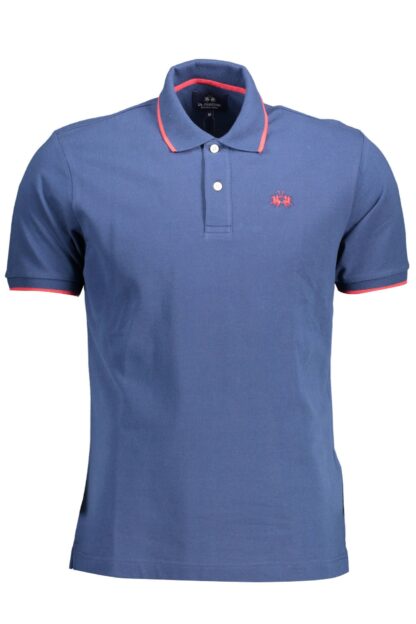 La Martina - Blue Cotton Men Polo Shirt