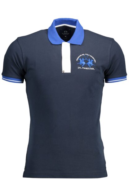 La Martina - Blue Cotton Men Polo Shirt