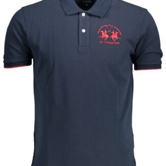 La Martina - Blue Cotton Men Polo Shirt