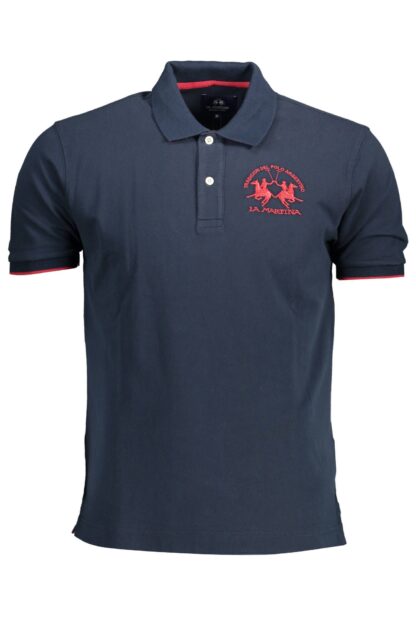 La Martina - Blue Cotton Men Polo Shirt