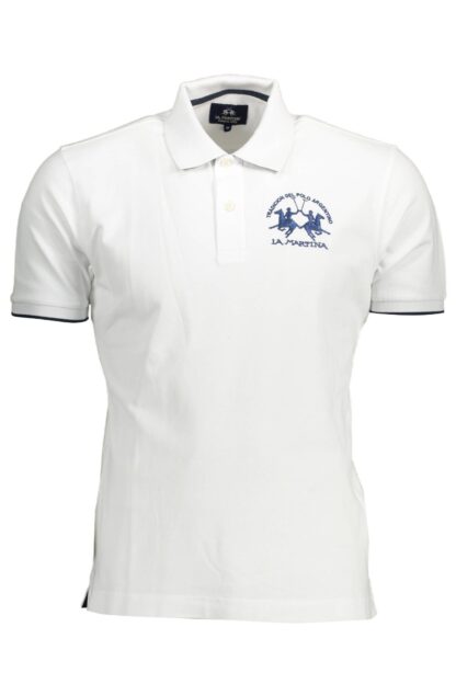 La Martina - White Cotton Men Polo Shirt