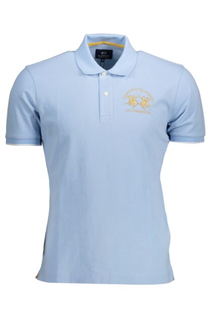 La Martina - Light Blue Cotton Men Polo Shirt