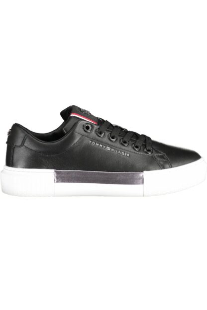 Tommy Hilfiger - Black Leather Women Sneaker