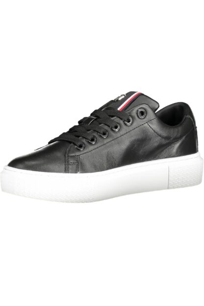 Tommy Hilfiger - Black Leather Women Sneaker