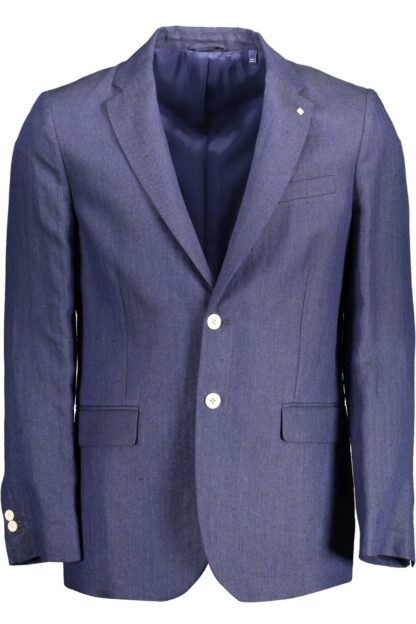 Gant - Blue Linen Men Jacket