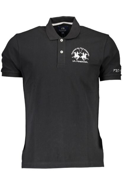 La Martina - Black Cotton Men Polo Shirt