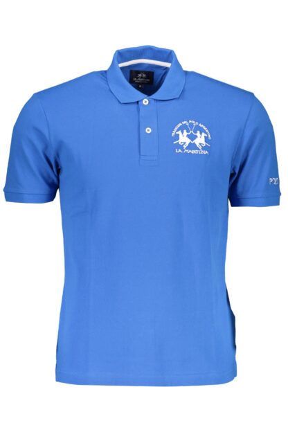 La Martina - Blue Cotton Men Polo Shirt