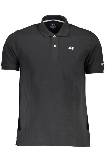 La Martina - Black Cotton Men Polo Shirt