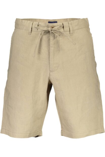 Gant - Beige Linen Men Bermuda Shorts