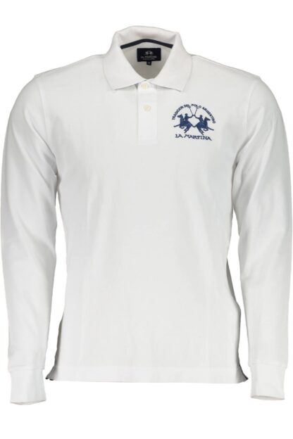 La Martina - White Cotton Men Polo Shirt