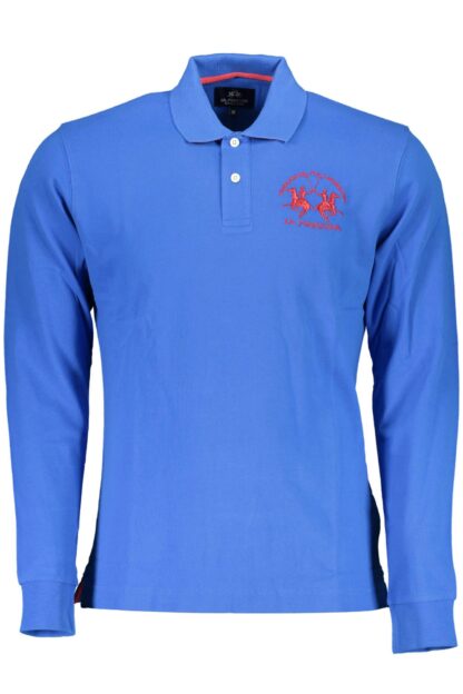 La Martina - Blue Cotton Men Polo Shirt