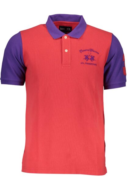 La Martina - Red Cotton Men Polo Shirt