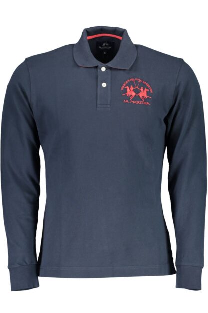 La Martina - Blue Cotton Men Polo Shirt