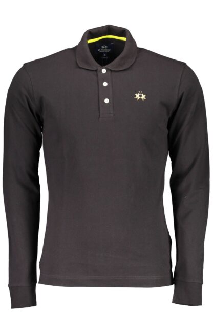 La Martina - Black Cotton Men Polo Shirt