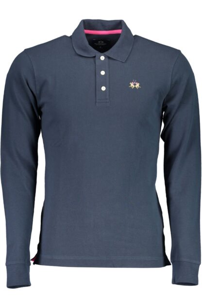 La Martina - Blue Cotton Men Polo Shirt