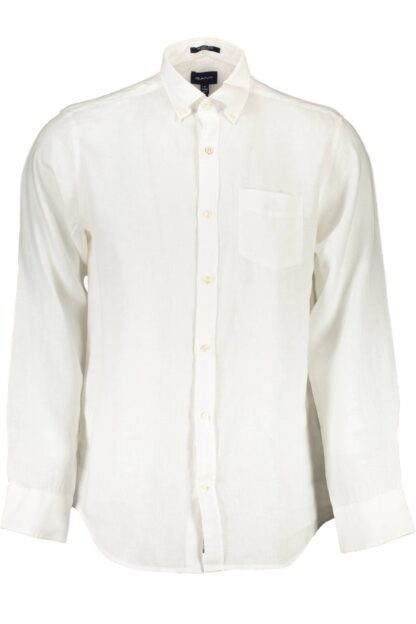 Gant - White Linen Men Shirt