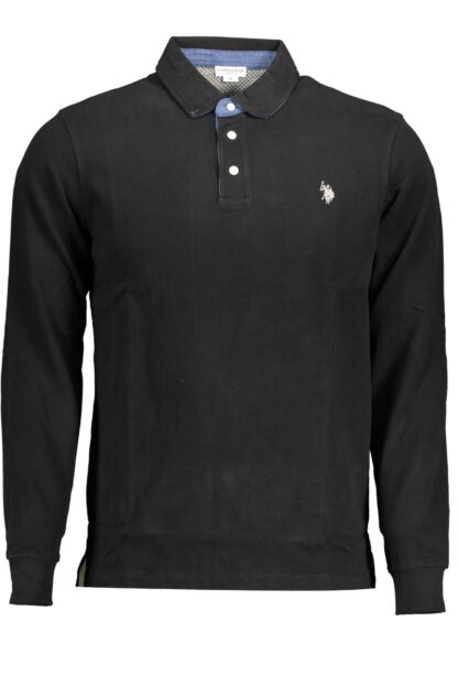 U.S. POLO ASSN. - Black Cotton Men Polo Shirt