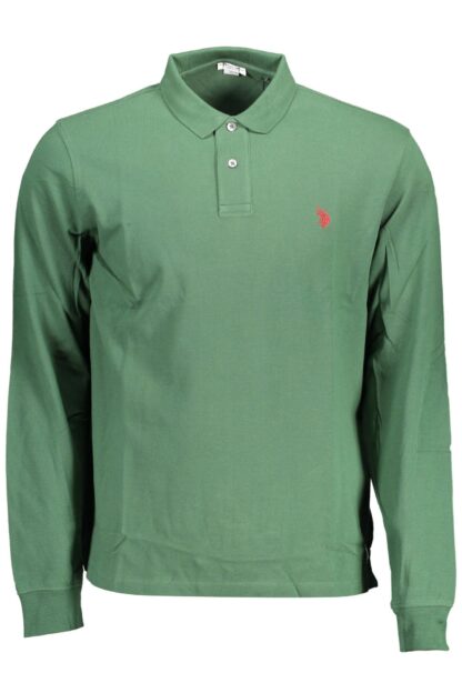 U.S. POLO ASSN. - Green Cotton Men Polo Shirt