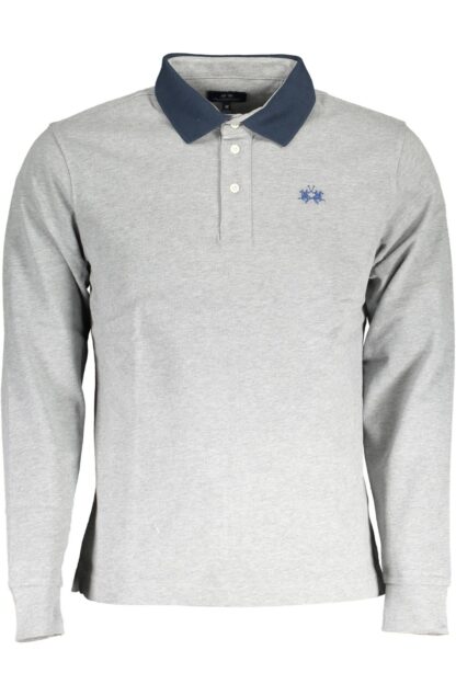 La Martina - Gray Cotton Men Polo Shirt