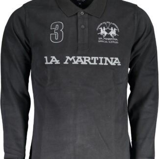 La Martina - Gray Cotton Men Polo Shirt